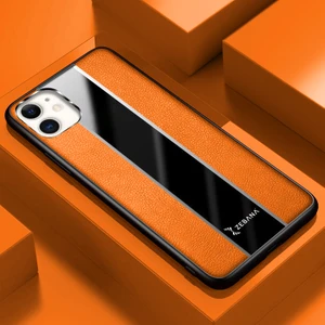 Apple iPhone 11 Kılıf Zebana Premium Deri Kılıf Turuncu