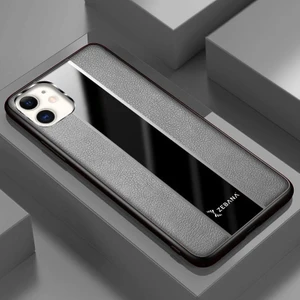 Apple iPhone 11 Kılıf Zebana Premium Deri Kılıf Gri