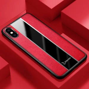 Apple Iphone x Kılıf Zebana Premium Deri Kılıf Kırmızı
