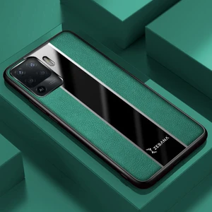 Oppo Reno 5 Lite Kılıf Zebana Premium Deri Kılıf Yeşil