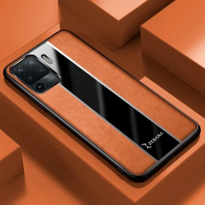 Oppo Reno 5 Lite Kılıf Zebana Premium Deri Kılıf Kahverengi