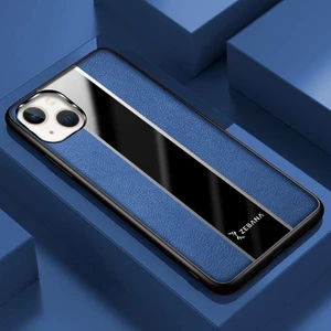 Apple iPhone 14 Plus Kılıf Zebana Premium Deri Kılıf Mavi