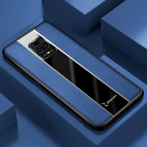 Xiaomi Redmi Note 9 Pro Kılıf Zebana Premium Deri Kılıf Mavi