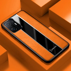 Xiaomi Mi 11T Pro Kılıf Zebana Premium Deri Kılıf Turuncu