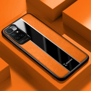 Xiaomi Redmi 10 2022 Kılıf Zebana Premium Deri Kılıf Turuncu