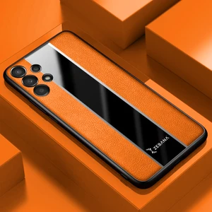 Samsung Galaxy A73 5g Kılıf Zebana Premium Deri Kılıf Turuncu