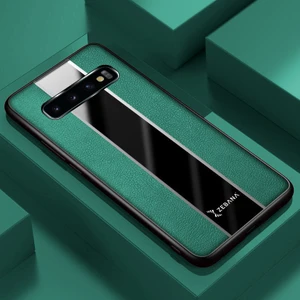 Samsung Galaxy S10 Plus Kılıf Zebana Premium Deri Kılıf Yeşil