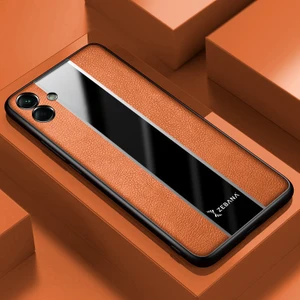 Samsung Galaxy A04 Kılıf Zebana Premium Deri Kılıf Kahverengi