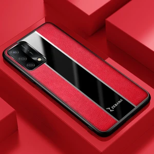 Oppo A74  Kılıf Zebana Premium Deri Kılıf Kırmızı