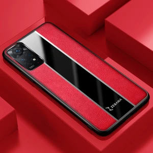 Xiaomi Redmi Note 11S Kılıf Zebana Premium Deri Kılıf Kırmızı