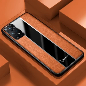 Xiaomi Redmi Note 11S Kılıf Zebana Premium Deri Kılıf Kahverengi