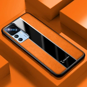 Xiaomi Mi 12T Pro Kılıf Zebana Premium Deri Kılıf Turuncu