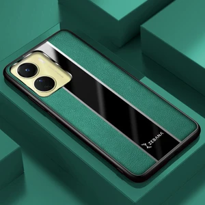 Vivo Y16 Kılıf Zebana Premium Deri Kılıf Yeşil