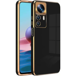 Xiaomi Mi 12T Pro Kılıf Golden Silikon Kılıf Siyah