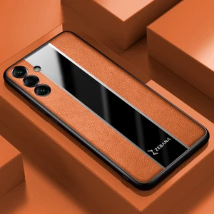 Samsung Galaxy A34 5g Kılıf Zebana Premium Deri Kılıf Kahverengi