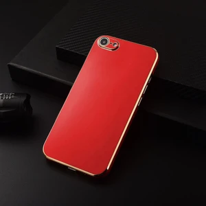 Apple iPhone 7 Kılıf Golden Silikon Kılıf Kırmızı
