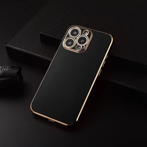 Apple iPhone 12 Pro Max Kılıf Golden Silikon Kılıf Siyah