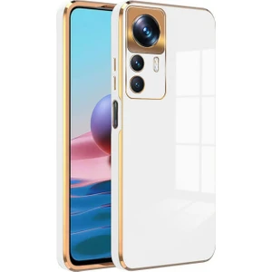 Xiaomi Mi 12T Pro Kılıf Golden Silikon Kılıf Beyaz