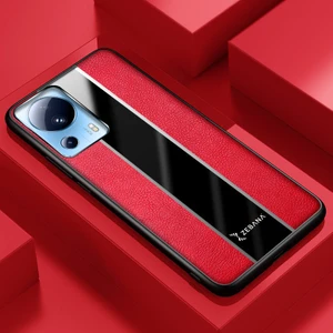 Xiaomi Mi 13 Lite Kılıf Zebana Premium Deri Kılıf Kırmızı