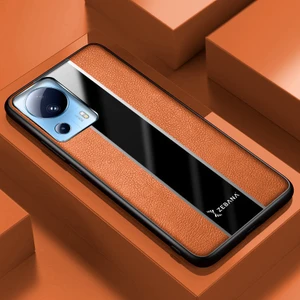 Xiaomi Mi 13 Lite Kılıf Zebana Premium Deri Kılıf Kahverengi