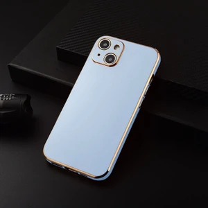 Apple iPhone 14 Plus Kılıf Golden Silikon Kılıf Açık Mavi
