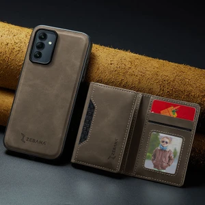 Samsung Galaxy A35 Uyumlu Kılıf Zebana 2in1 Elite Class Cüzdanlı Deri Kılıf Koyu Kahverengi