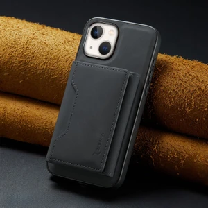 Apple iPhone 13 Uyumlu Kılıf Zebana 2in1 Elite Class Cüzdanlı Deri Kılıf Siyah