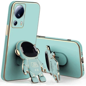 Xiaomi Mi 13 Lite Uyumlu Kılıf Standlı Astronot Silikon Kılıf Açık Mavi