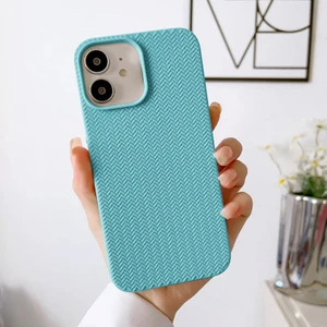 Apple iPhone 11 Uyumlu Kılıf Zebana Woven Silikon Kılıf Turkuaz