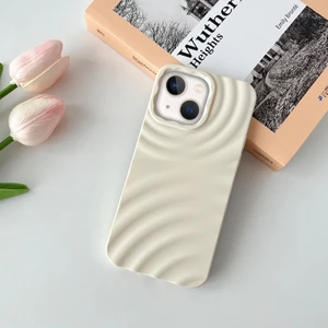 Apple iPhone 13 Kılıf Zebana 3D Water Silikon Kılıf Krem Rengi