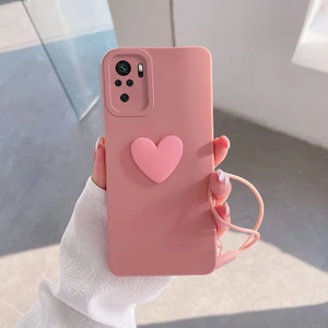 Xiaomi Redmi Note 10S Kılıf Zebana Kalpli Love Kılıf Pembe
