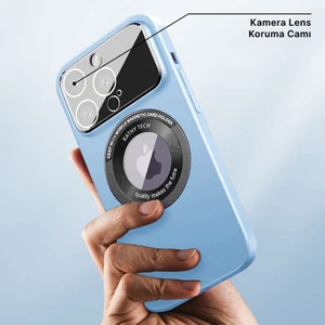 Apple iPhone 11 Pro Max Kılıf Zebana Lenix Rubber Kılıf (Kablosuz Şarj Destekli) Sierra Mavisi