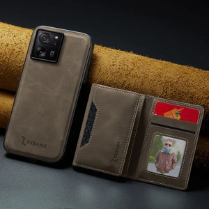 Xiaomi Mi 13T Uyumlu Kılıf Zebana 2in1 Elite Class Cüzdanlı Deri Kılıf Koyu Kahverengi