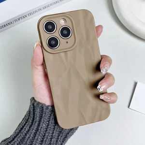 Apple iPhone 11 Pro Max Uyumlu Kılıf Zebana Soft Wrink Silikon Kılıf Açık Kahverengi