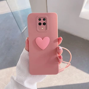 Xiaomi Redmi Note 9 Pro Kılıf Zebana Kalpli Love Kılıf Pembe
