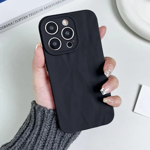 Apple iPhone 13 Pro Max Uyumlu Kılıf Zebana Soft Wrink Silikon Kılıf Siyah