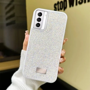 Samsung Galaxy S24 Uyumlu Kılıf Zebana Star Glitter Silikon Kılıf Beyaz