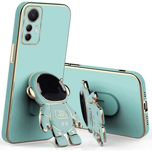 Xiaomi Mi 12 Lite Uyumlu Kılıf Standlı Astronot Silikon Kılıf Açık Mavi