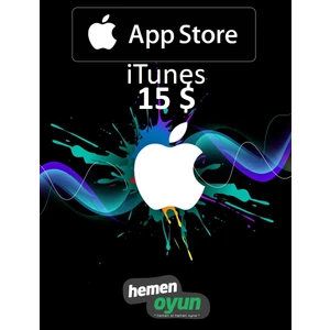 App Store Itunes 15 USD Dolar Hediye Kartı Bakiye ios