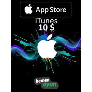 App Store Itunes 10 USD Dolar Hediye Kartı Bakiye ios