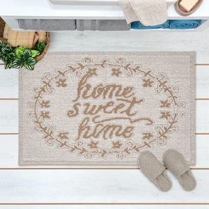Soft Home Sweet Home Banyo Paspası - Ekru - 50X80 cm