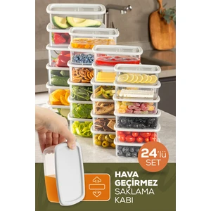 24LÜ Hava Geçirmez Saklama Kabı Seti Gri 6X(250-500-750-1200 Ml)