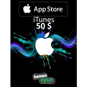 App Store Itunes 50 USD Dolar Hediye Kartı Bakiye ios