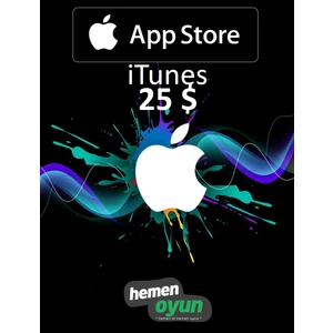 App Store Itunes 25 USD Dolar Hediye Kartı Bakiye ios