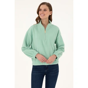 U.S. Polo Assn. Kadın Su Yeşili Sweatshirt 50297401-VR048