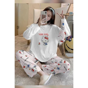 Bahd Hello Kitty Süpersoft Kadın Pijama Takımı 2993