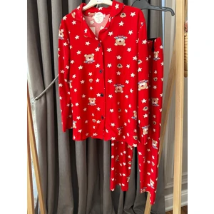 Babyaden Yeni Yıl Yılbaşı Noel Pijama Partisi Yıldız Teddy Ayıcıklı Kaşkorse Kız erkek Çocuk Pijama Takımı