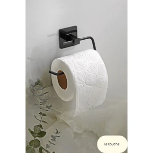 Le Touche Kare Yapışkanlı Açık Tuvalet Kağıtlığı Modern Wc Kağıtlık Tutucu Siyah