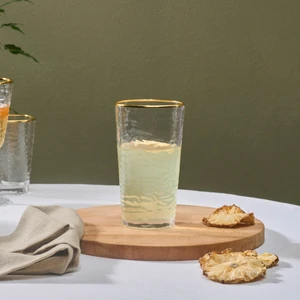 Akroma Transparent Su Bardağı 435 ml Gold