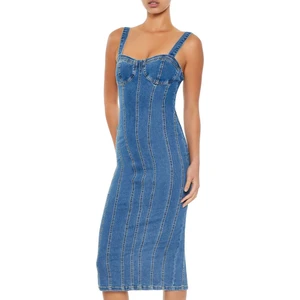 F21 Denim Midi Elbise